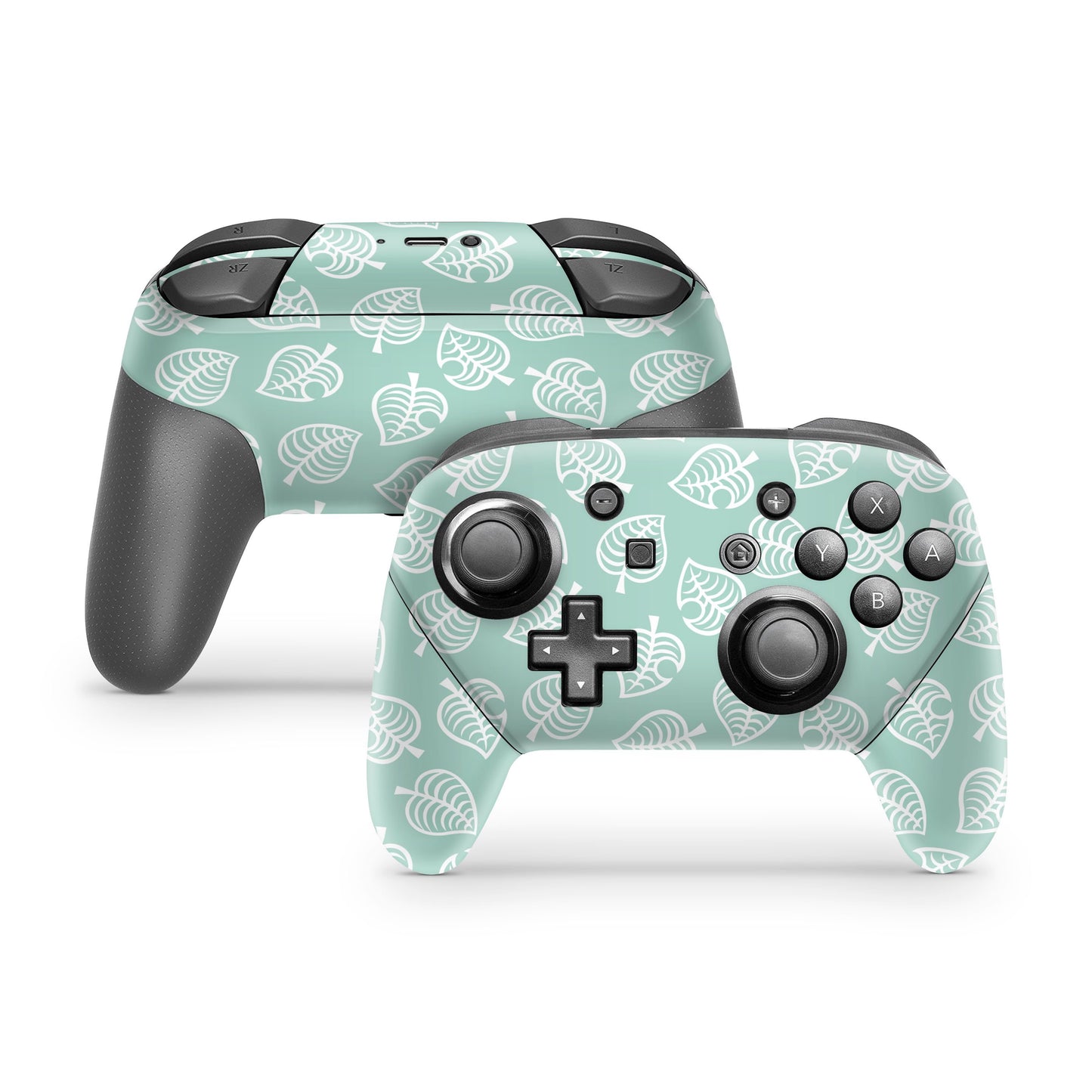 Lux Skins Nintendo Switch Pro Anime Crossing Teal LeavesSkins - Pop culture Animal Crossing Skin