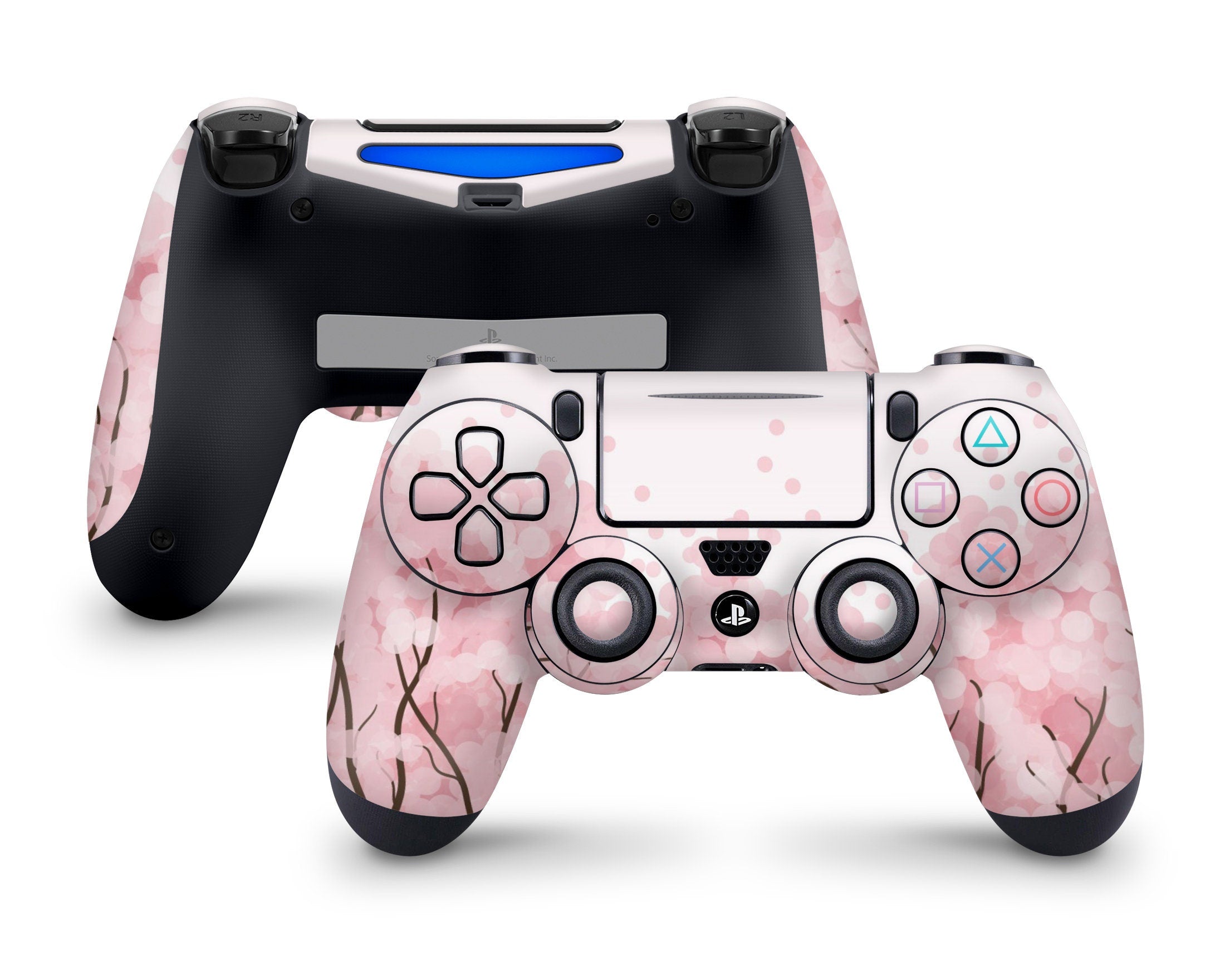 ZOOMHITSKINS PS4 Controller Skin - Lilac Sakura Cherry Blossom Design