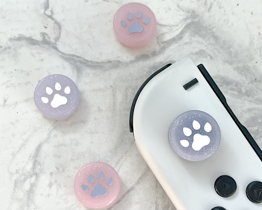 Glitter Purple Pink Paw Thumb Grips