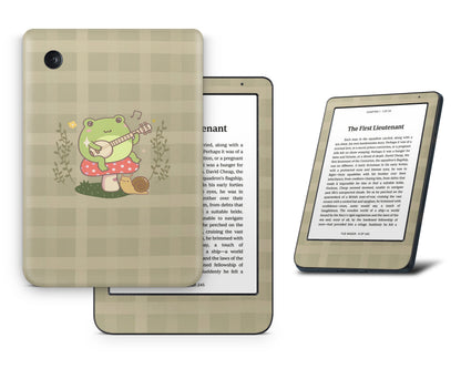 Lux Skins Kobo Green Frog Mushroom Cottagecore Kobo Clara BW Skins - Art Animals Skin