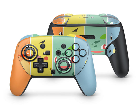 Lux Skins Nintendo Switch 2 Pro Controller Pokemon Kanto StarterSkins - Pop culture Pokemon Skin