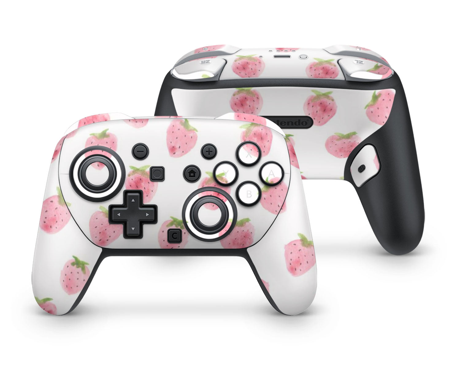 Strawberry Pattern Cute Nintendo Switch 2 Pro Controller Skin – Lux ...