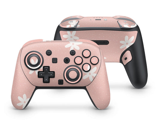 Lux Skins Nintendo Switch 2 Pro Controller Baby Pink DaisySkins - Art Floral Skin
