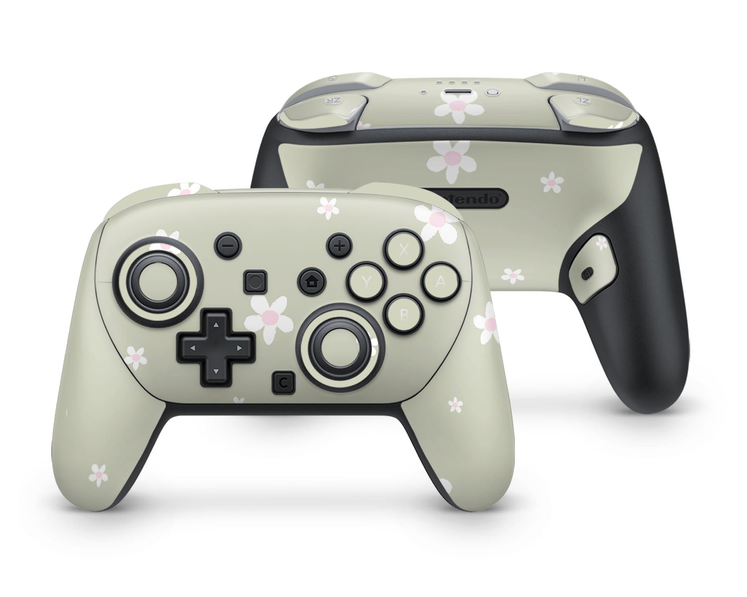 Lux Skins Nintendo Switch 2 Pro Controller Matcha DaisySkins - Art Floral Skin