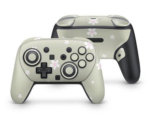 Lux Skins Nintendo Switch 2 Pro Controller Matcha DaisySkins - Art Floral Skin