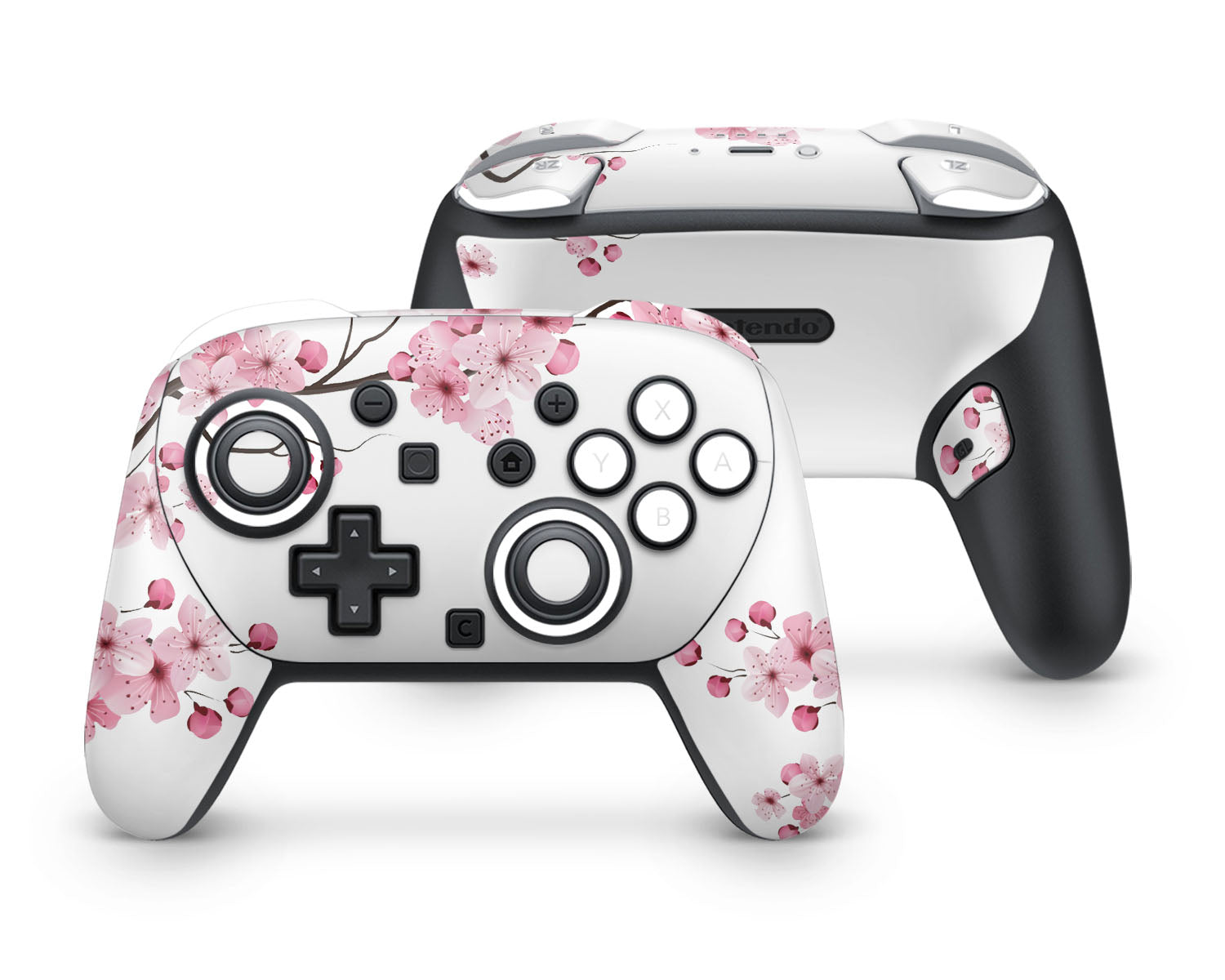 Lux Skins Nintendo Switch 2 Pro Controller White Cherry BlossomSkins - Art Floral Skin