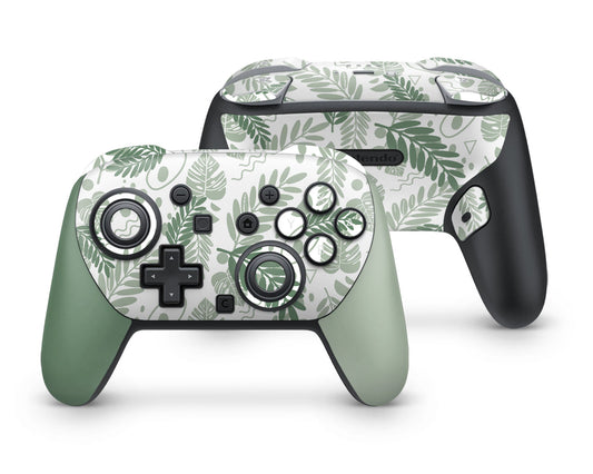 Lux Skins Nintendo Switch 2 Pro Controller Green Sage Forest LeavesSkins - Art Floral Skin