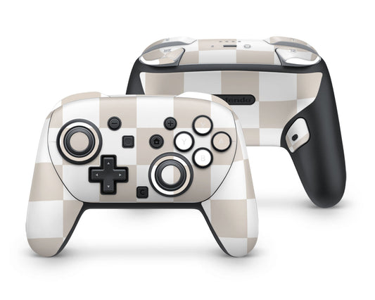 Lux Skins Nintendo Switch 2 Pro Controller Checkered BeigeSkins - Pattern  Skin