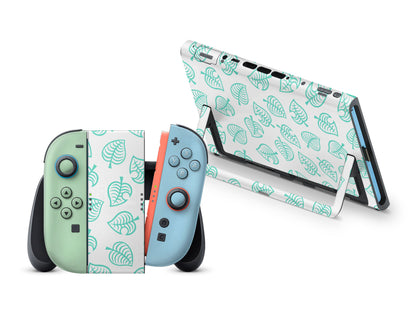 Animal Crossing Leaf Blue Green Nintendo Switch 2 Skin