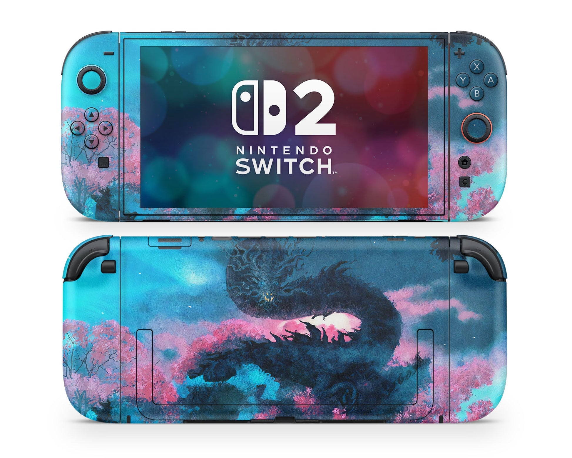 Teal Dragon Nintendo Switch 2 Skin Lux Skins Official teal-dragon-nintendo-switch-2-skin-lux-skins-official