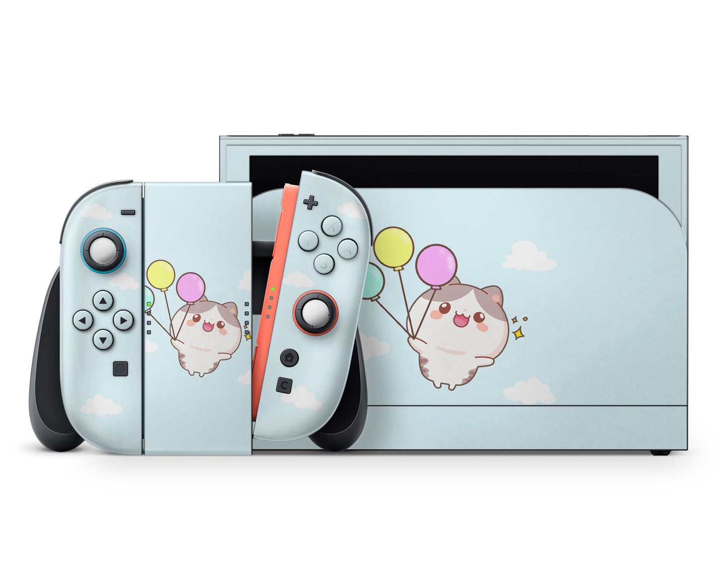Lux Skins Nintendo Switch 2 Kitty Up in the Sky Full Set +Tempered Glass Skins - Art Animals Skin