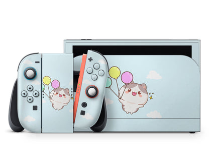 Lux Skins Nintendo Switch 2 Kitty Up in the Sky Full Set +Tempered Glass Skins - Art Animals Skin