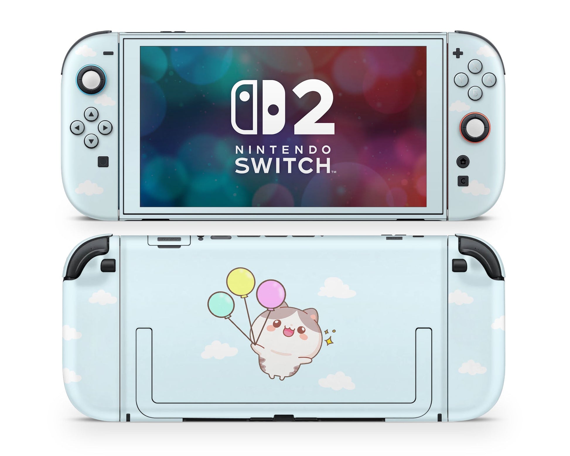Lux Skins Nintendo Switch 2 Kitty Up in the Sky Joycons Only Skins - Art Animals Skin