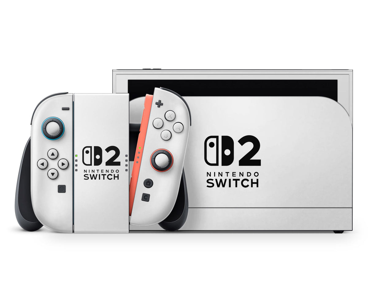 Avalanche White (Nintendo Logo) Nintendo Switch 2 Skin – Lux Skins Official