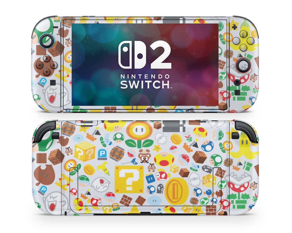 Nintendo Design Patterns Super Mario Bros Pattern Nintendo Switch 2 Skin โ Lux Skins Official