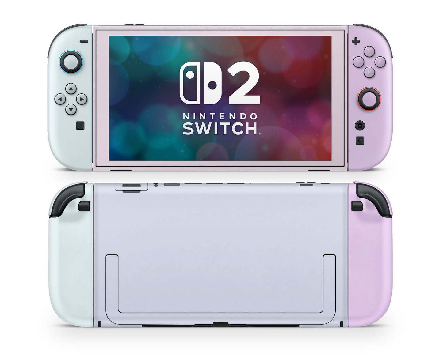 Lux Skins Nintendo Switch 2 Pastel Cotton Candy Classic no logo Skins - Solid Colours Colour Blocking Skin