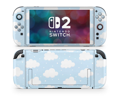 Lux Skins Nintendo Switch 2 Blue Sky Clouds Classic no logo Skins - Art Clouds Skin