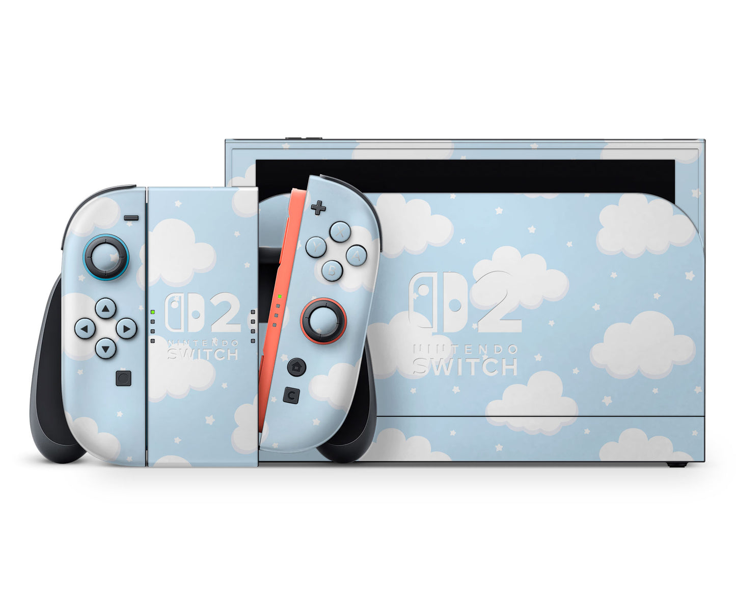 Blue Sky Clouds Nintendo Switch 2 Skin