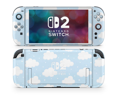 Blue Sky Clouds Nintendo Switch 2 Skin