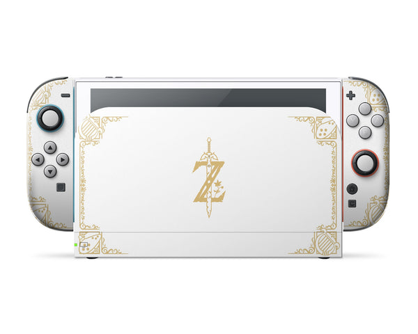 Legend of Zelda White Gold Nintendo Switch 2 Skin – Lux Skins Official