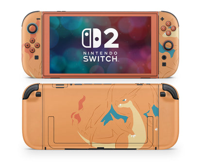 Pokemon Charizard Minimalist Nintendo Switch 2 Skin