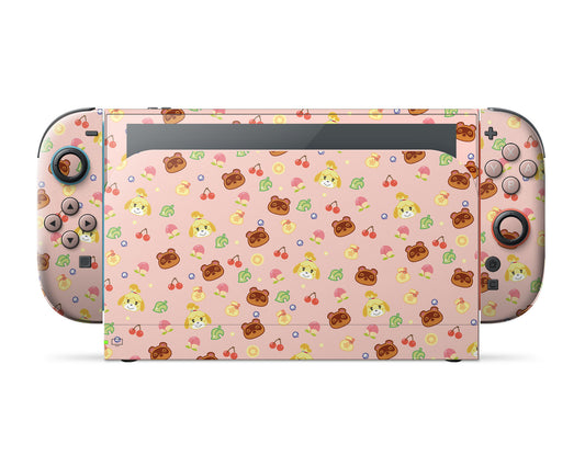 Cute Animal Crossing Pattern Nintendo Switch 2 Skin