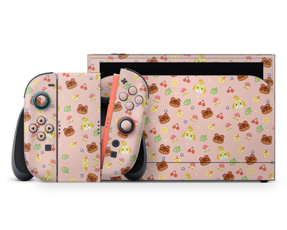 Cute Animal Crossing Pattern Nintendo Switch 2 Skin