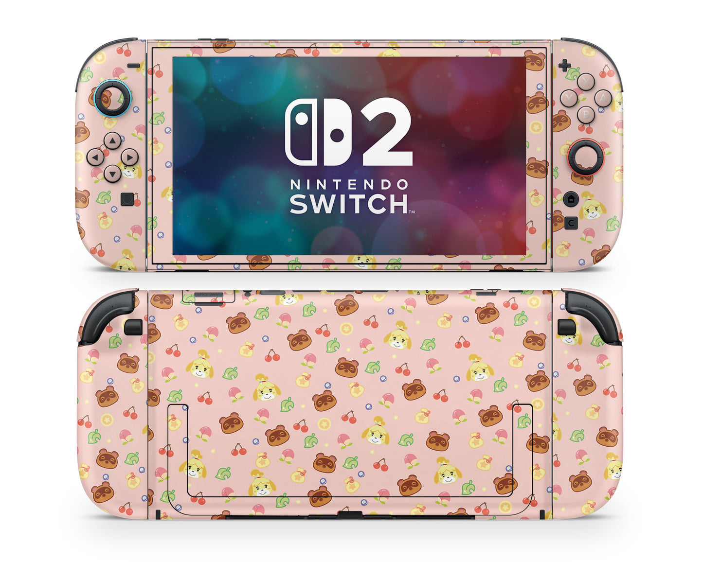 Cute Animal Crossing Pattern Nintendo Switch 2 Skin