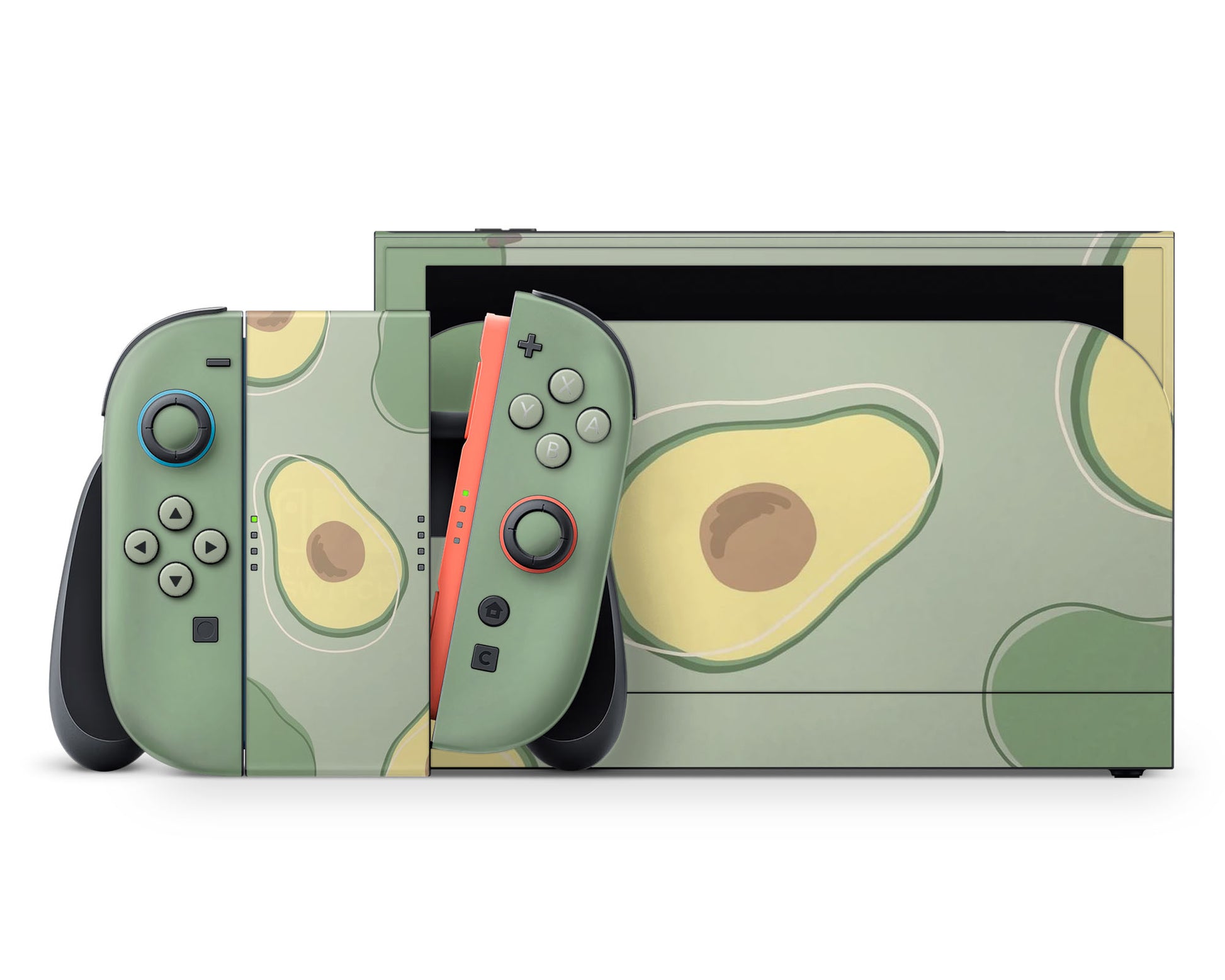 Lux Skins Nintendo Switch 2 Avocado Time Full Set +Tempered Glass Skins - Art Cute Skin