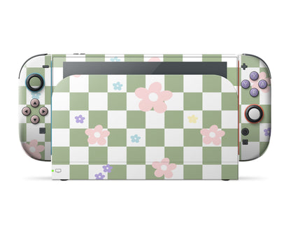 Lux Skins Nintendo Switch 2 Danish Pastel Flower Green Classic no logo Skins - Art Floral Skin
