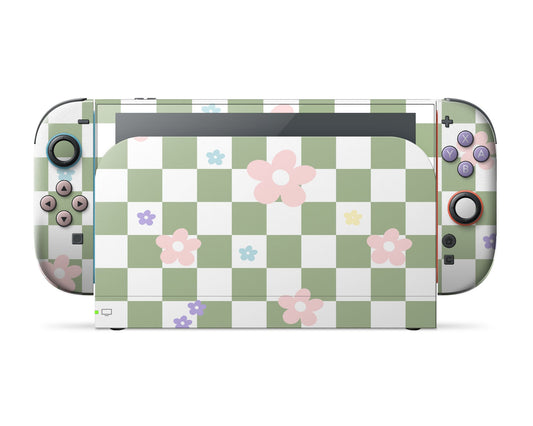 Lux Skins Nintendo Switch 2 Danish Pastel Flower Green Classic no logo Skins - Art Floral Skin
