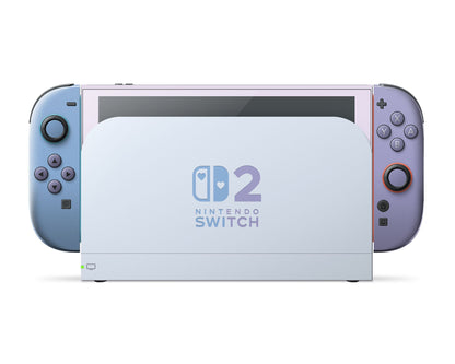 Lux Skins Nintendo Switch 2 Purple Haze Retro Hearts logo Skins - Solid Colours Colour Blocking Skin