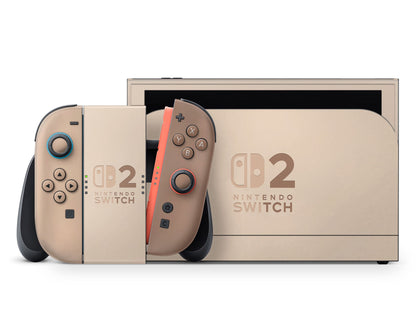 Lux Skins Nintendo Switch 2 Iced Latte Nintendo logo Skins - Solid Colours Colour Blocking Skin