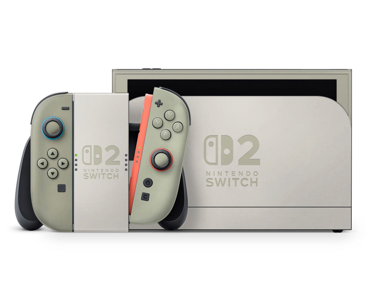 Lux Skins Nintendo Switch 2 Cosy Matcha Green Nintendo logo Skins - Solid Colours Colour Blocking Skin