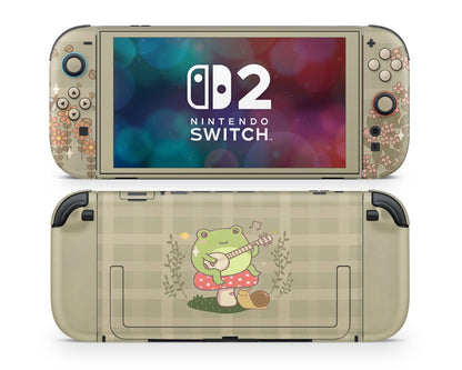 Lux Skins Nintendo Switch 2 Cute Frog Mushroom Cottagecore Joycons Only Skins - Art Animals Skin
