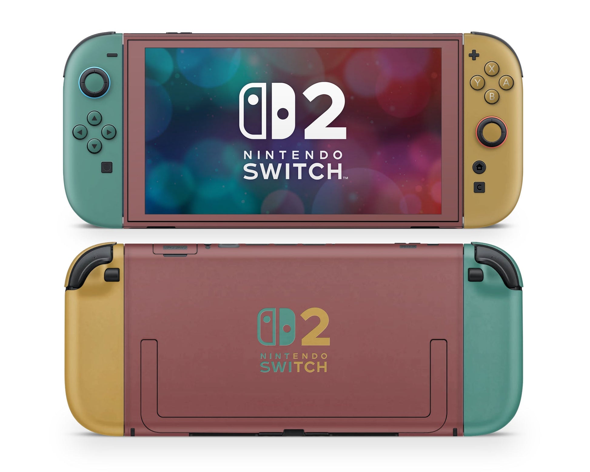 Lux Skins Nintendo Switch 2 Retro Fearless Color Blocking Nintendo logo Skins - Solid Colours Colour Blocking Skin