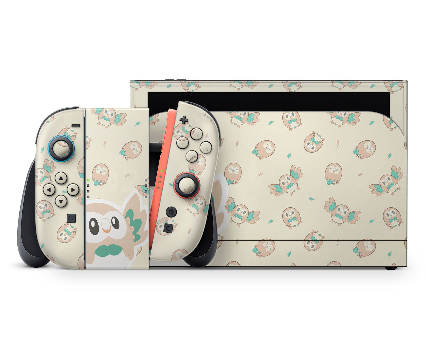 Lux Skins Nintendo Switch 2 Pokemon Rowlet Full Set +Tempered Glass Skins - Pop culture Pokemon Skin