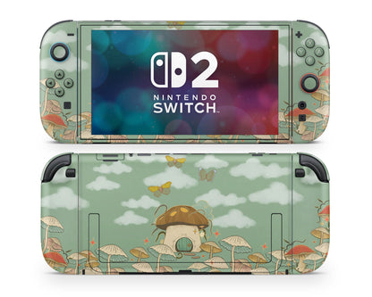 Lux Skins Nintendo Switch 2 Sage Cottagecore Mushroom House Classic no logo Skins - Art Animals Skin