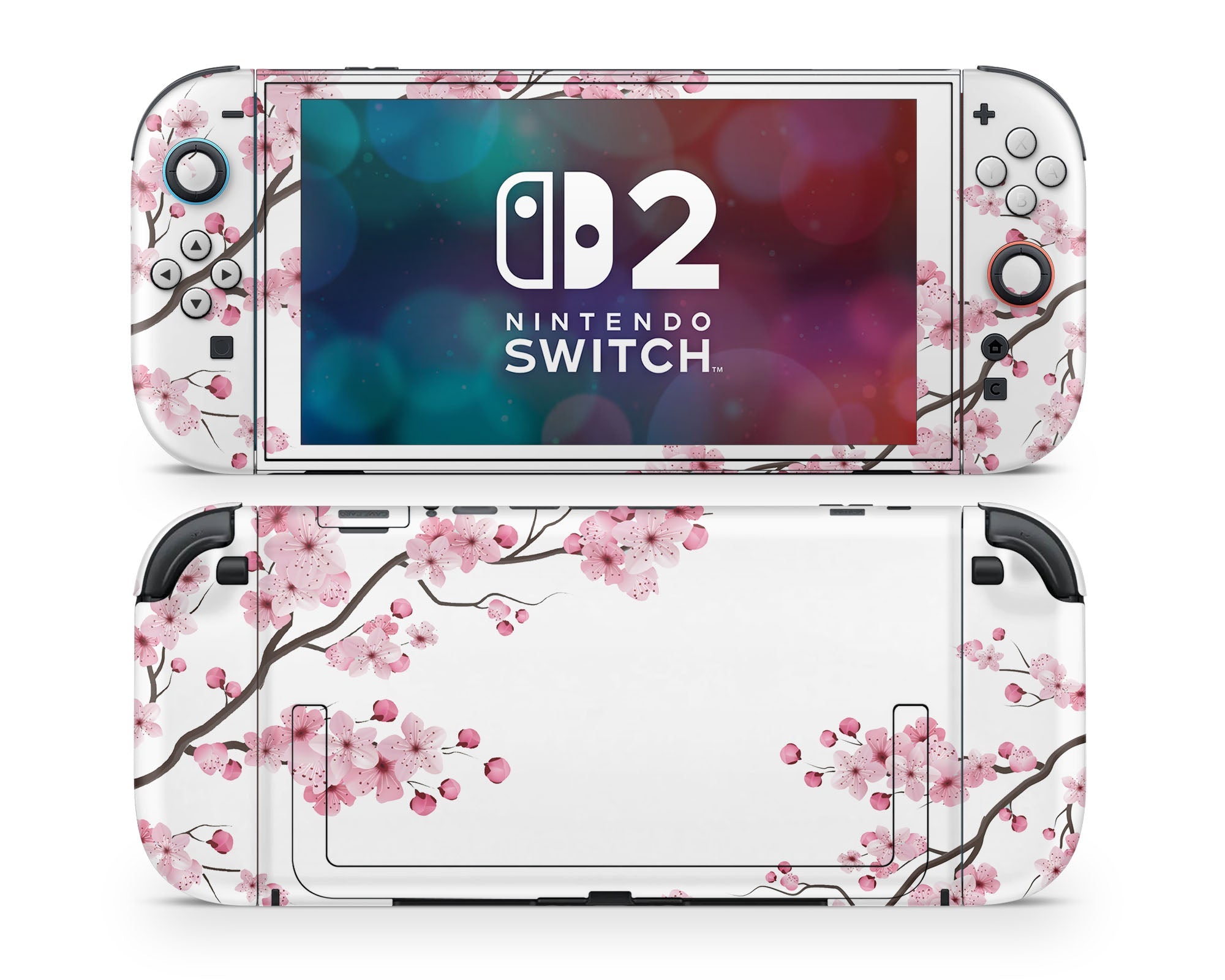 White Cherry Blossom Nintendo Switch 2 Skin – Lux Skins Official