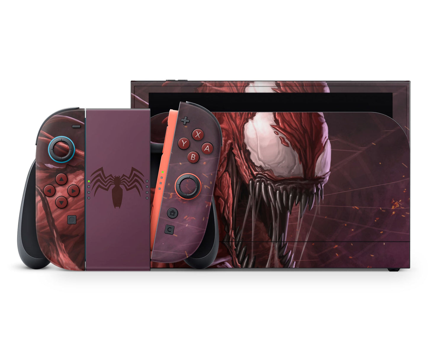 Lux Skins Nintendo Switch 2 Red Carnage Full Set +Tempered Glass Skins - Pop culture Venom Skin