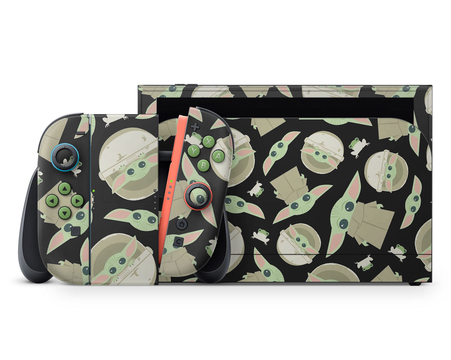Lux Skins Nintendo Switch 2 Dark Baby Yoda Pattern Full Set +Tempered Glass Skins - Pop culture Star Wars Skin