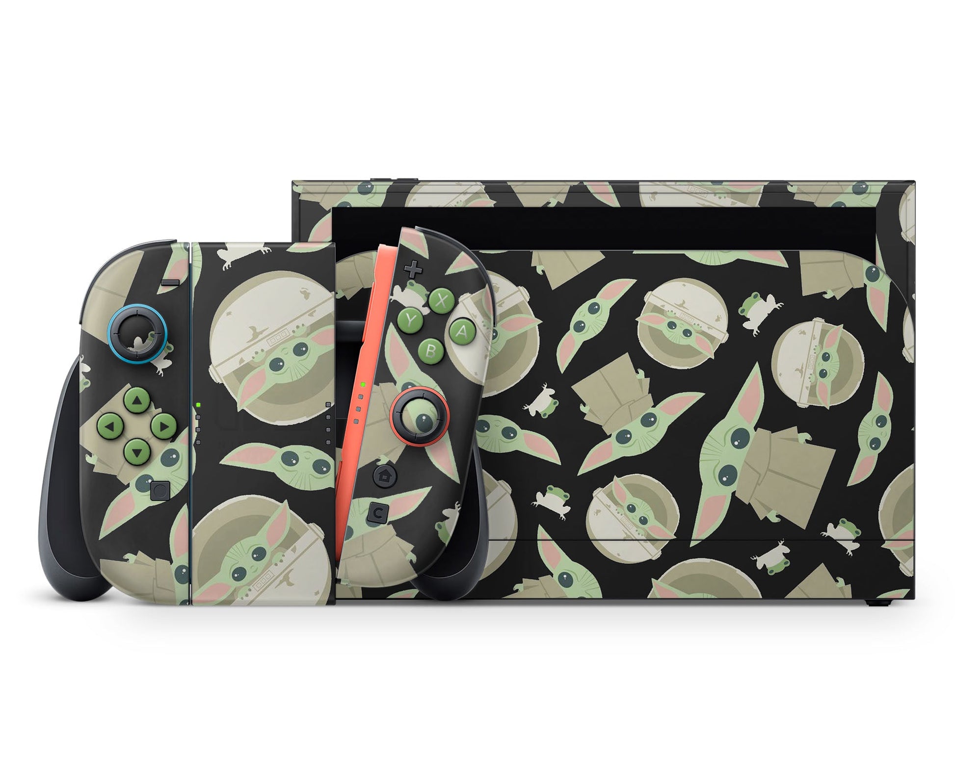 Lux Skins Nintendo Switch 2 Dark Baby Yoda Pattern Full Set +Tempered Glass Skins - Pop culture Star Wars Skin