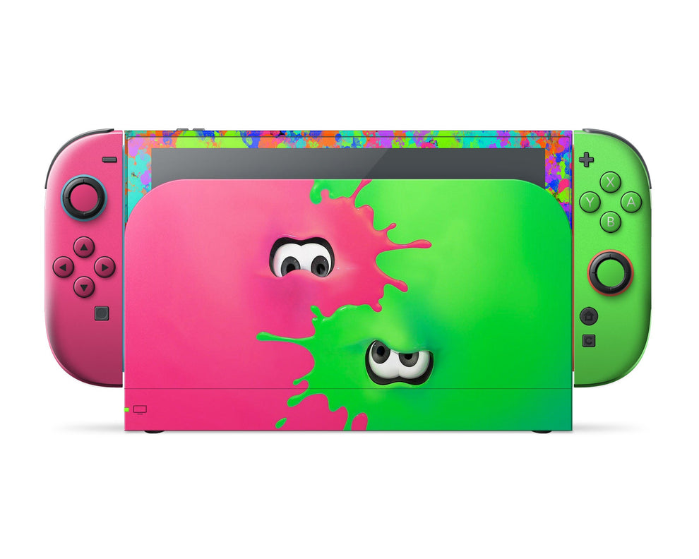 Splatoon Pink Green Nintendo Switch 2 Skin – Lux Skins Official
