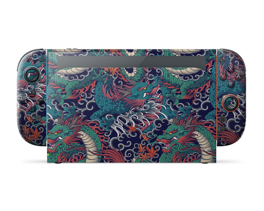 Lux Skins Nintendo Switch 2 Dragon Time Pattern Full Set Skins - Art Artwork Skin