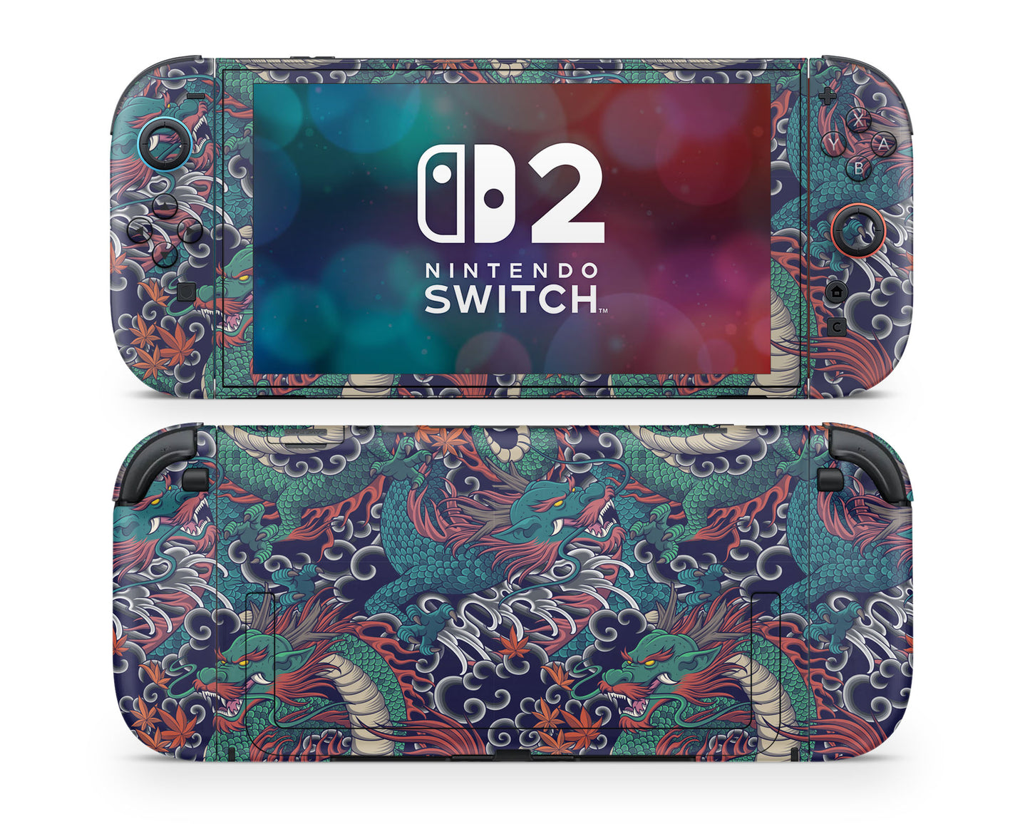 Lux Skins Nintendo Switch 2 Dragon Time Pattern Joycons Only Skins - Art Artwork Skin