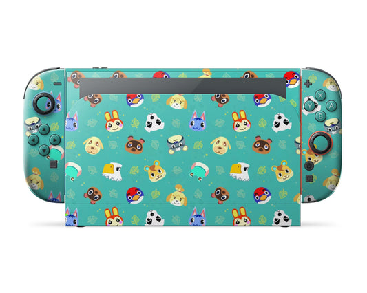 Lux Skins Nintendo Switch 2 Teal Animal Crossing Campers Full Set Skins - Pop culture Animal Crossing Skin