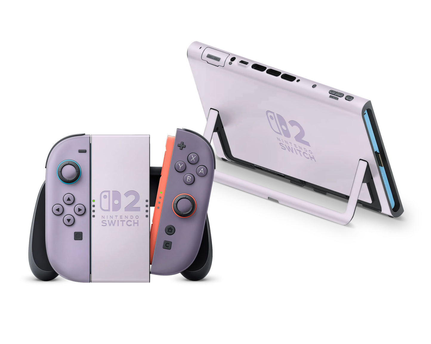 Lux Skins Nintendo Switch 2 Purple Dream Nintendo logo Skins - Solid Colours Colour Blocking Skin