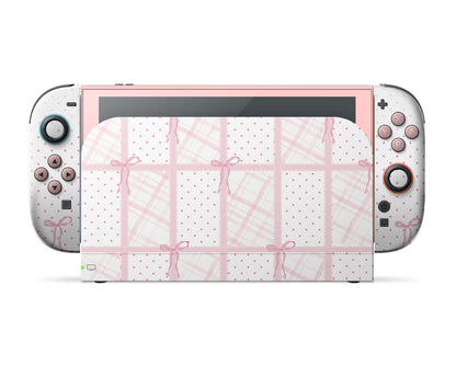 Lux Skins Nintendo Switch 2 Cute Pink Bow Full Set Skins - Pattern  Skin