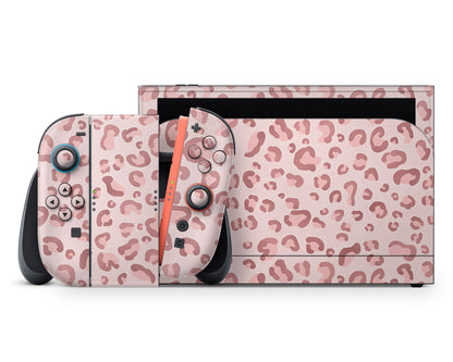 Lux Skins Nintendo Switch 2 Pink Leopard Full Set +Tempered Glass Skins - Pattern  Skin
