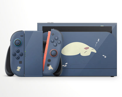 Lux Skins Nintendo Switch 2 Sleeping Snorlax Full Set +Tempered Glass Skins - Pop culture Pika Skin